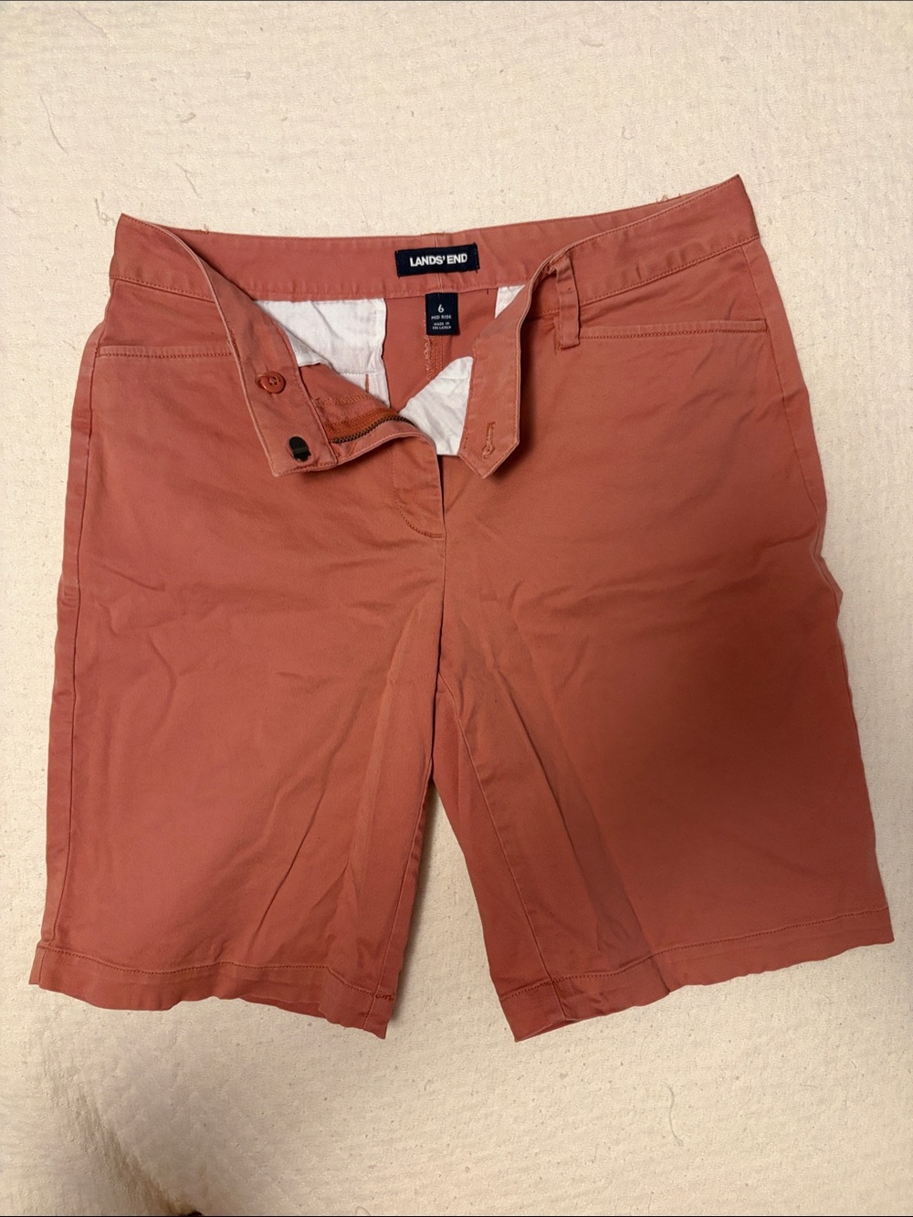 Lands' End Women's Cotton Bermuda Shorts, Size 6